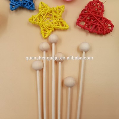 Aromatherapy Accessory Rattan Stick With Round Wooden Bead For Diffuser